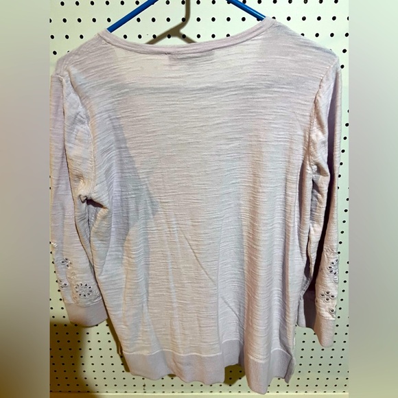 LOFT Tunic with embroidered eyelets and cute drawstrings. - Picture 3 of 4